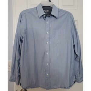 Austin Clothing Co. Mens Long Sleeve Shirt Size Large. Blue Pinstripes